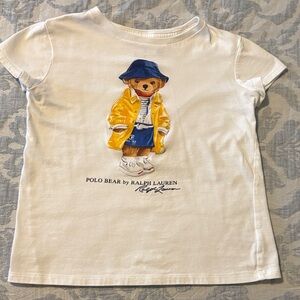Ralph Lauren White Tee with Polo Bear in Yellow Jacket & Navy Hat size M